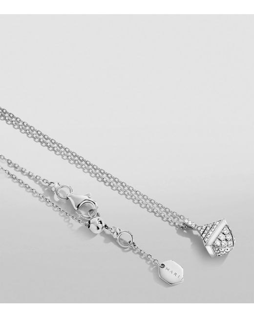 Marli New York White Mini And Diamond Cleo Rev Pendant Necklace