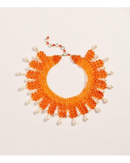 Coppola E Toppo Orange Beaded Baroque Necklace