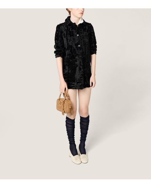 Miu Miu Black Shearling Coat