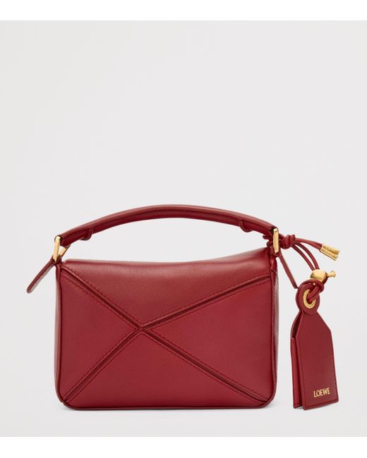 Loewe Red X Paula's Ibiza Mini Lambskin Puzzle Top-Handle Bag