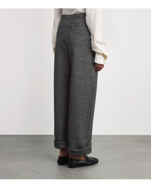 MAX&Co. Gray Wool-Blend Barrel Trousers