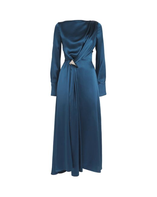 ROKSANDA Silk Allura Midi Dress in Blue | Lyst
