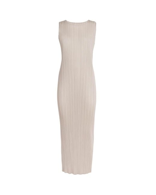 Pleats Please Issey Miyake White New Colorful Basics Maxi Dress