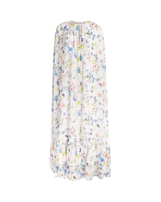 Alice + Olivia White Georgette Roya Maxi Cape