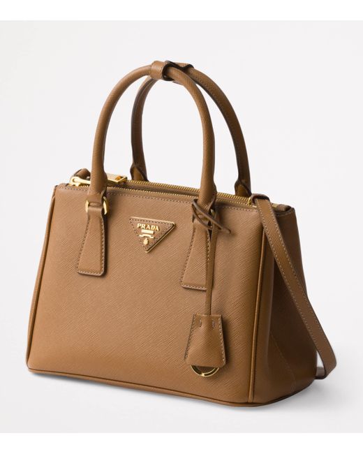 Prada Brown Small Leather Galleria Top-Handle Bag