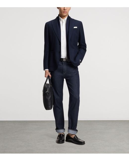 Boss Blue Stretch-Denim Straight Jeans for men