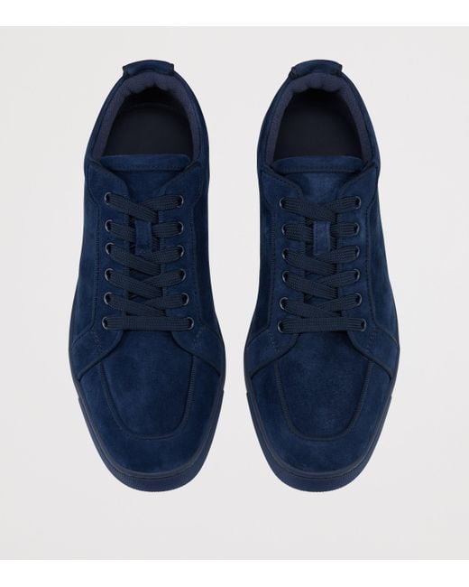 Christian Louboutin Blue Rantulow Leather-Blend Sneakers for men