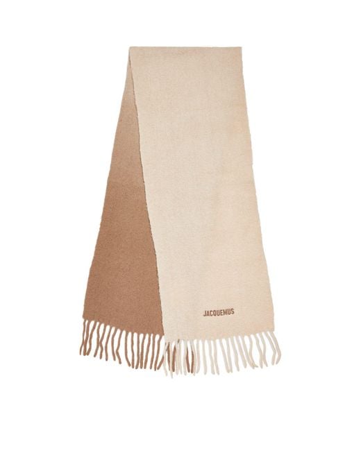 Jacquemus Natural Logo-embroidered Moisson Scarf