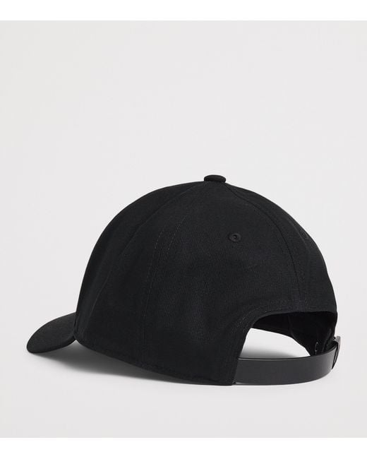 Moose Knuckles Black Cotton Logo Baseball Cap for men