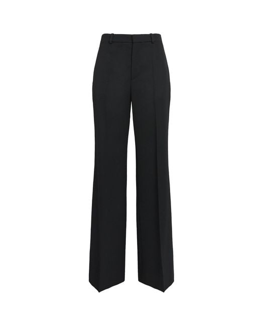 Chloé Black Wool Flared Tailored Trousers