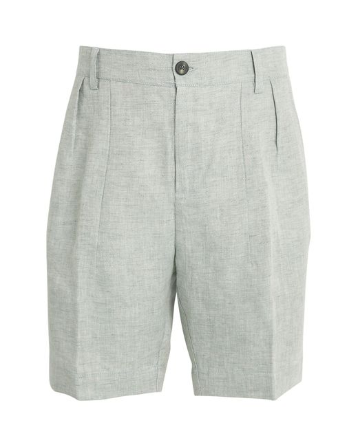 Sease Gray Linen Tailored Shorts for men