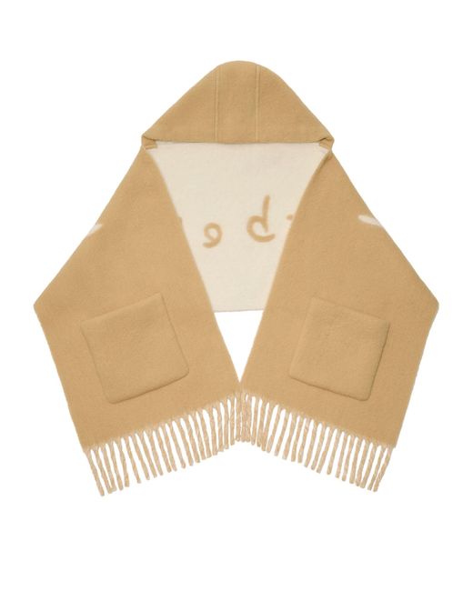 Burberry Natural Wool-Blend Hooded Scarf