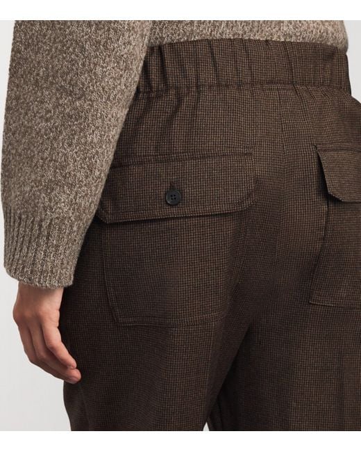 Weekend by Maxmara Brown Stretch-Wool Houndstooth Trousers