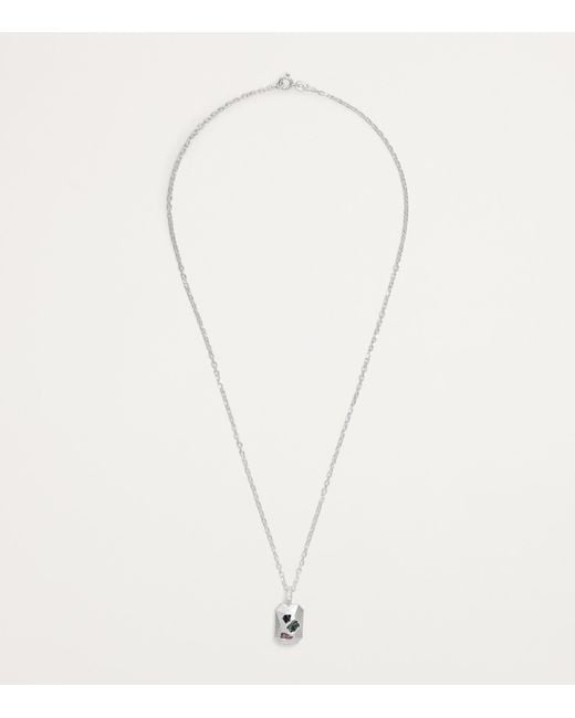 The Ouze Metallic Sterling And Sapphire Necklace for men