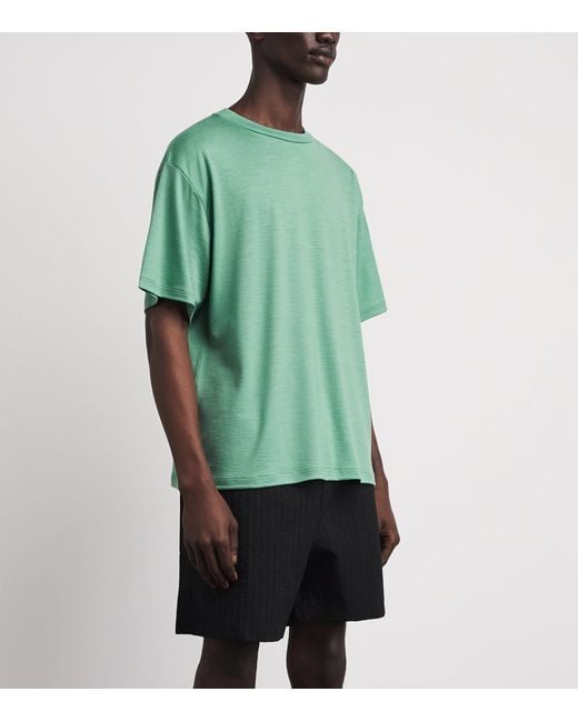 Studio Nicholson Green Cotton Bric T-Shirt for men