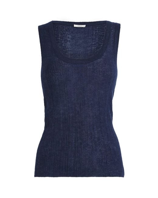 Joseph Blue Wool-Blend Sheer Ycaza Tank Top