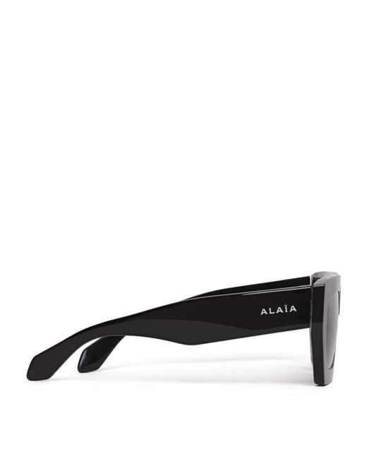 Alaïa Gray Acetate Rectangular Sunglasses