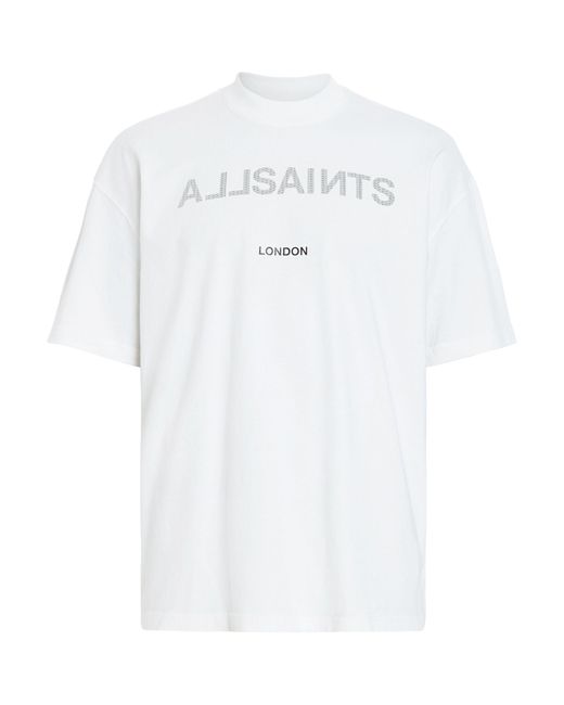 AllSaints White Organic Cotton Cutout T-shirt for men