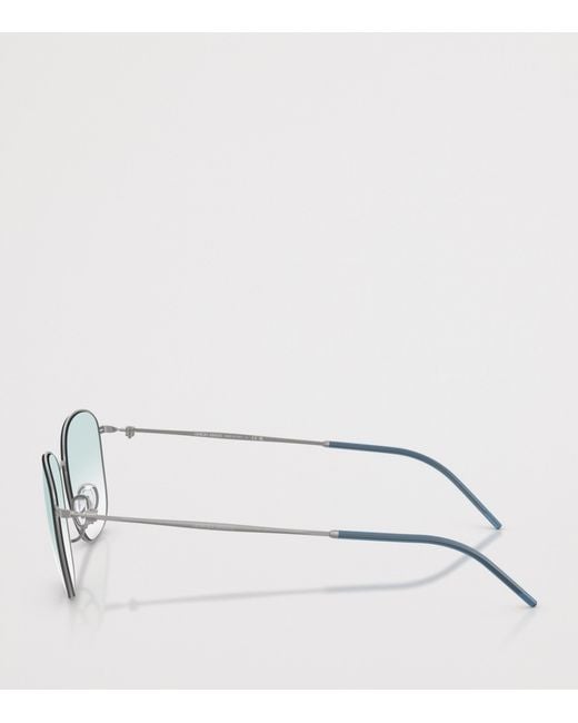 Giorgio Armani Metallic Metal Pillow Sunglasses for men