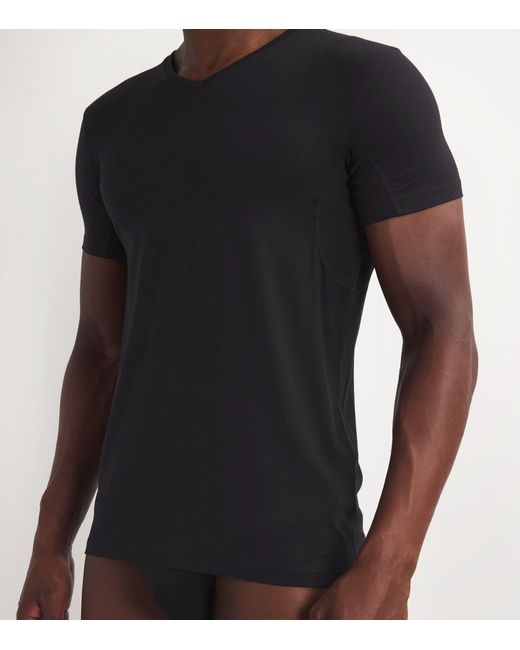 Falke Black Cotton-Blend Daily Climate Control T-Shirt for men