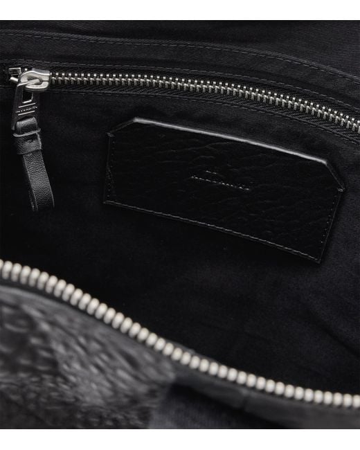 AllSaints Black Leather Kei Backpack for men