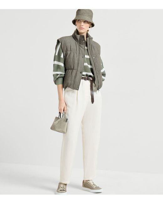 Brunello Cucinelli Gray Cotton Padded Gilet