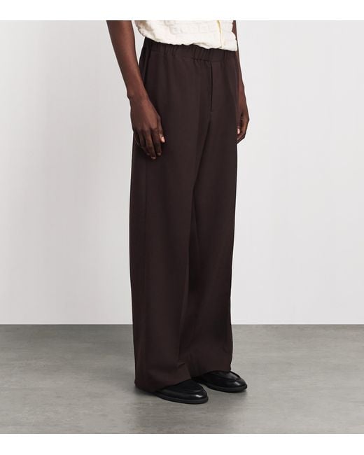 Sandro Brown Jersey Wide-Leg Trousers for men