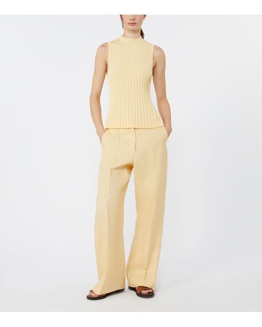 Weekend by Maxmara Natural Linen Wide-Leg Trousers