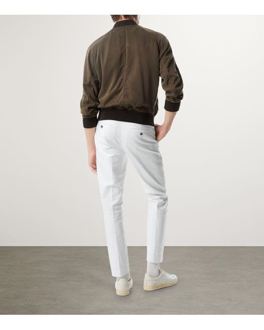 Tom Ford Green Hazed Gabardine Bomber Jacket for men