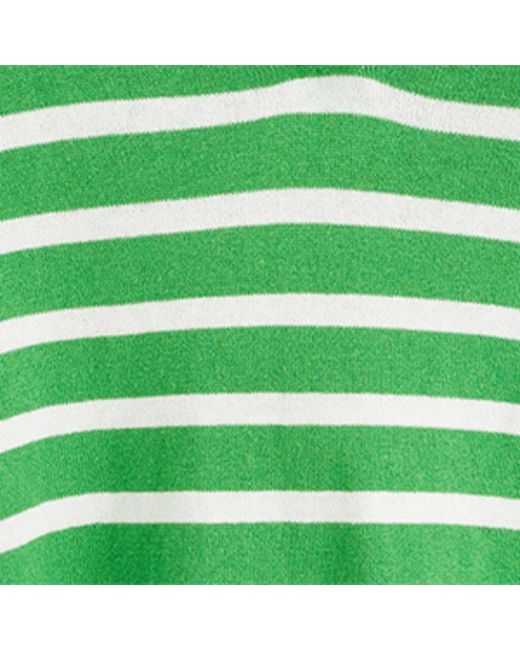 Chinti & Parker Green Bci Cotton-linen Striped Breton Hoodie