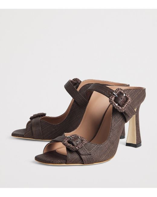 Malone Souliers Brown Raffia Kimberly Heeled Mules 90