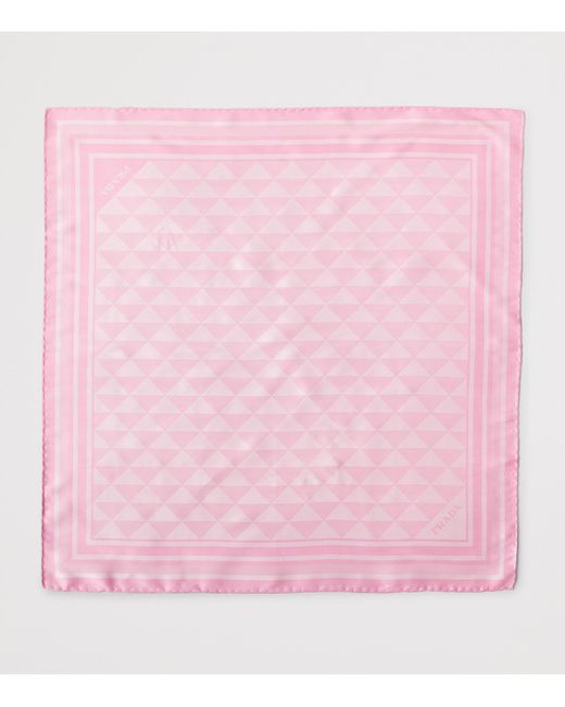Prada Pink Silk Triangle Scarf
