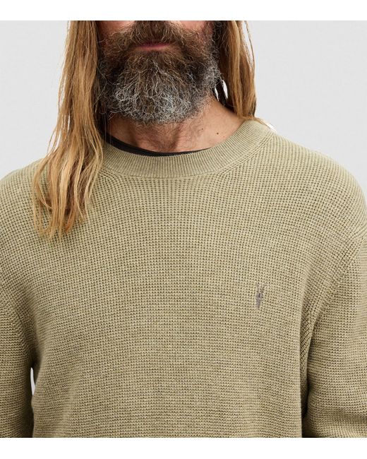 AllSaints Green Cotton-wool Aspen Sweater for men