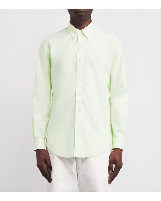 Polo Ralph Lauren White Cotton Mineral-Dyed Oxford Shirt for men