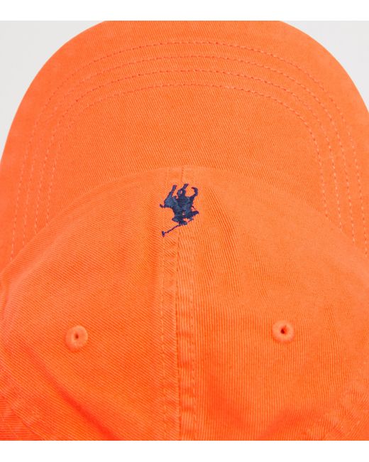 Polo Ralph Lauren Orange Cotton Polo Pony Baseball Cap for men