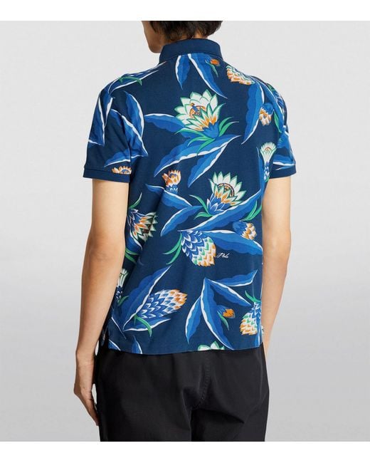 Polo Ralph Lauren Blue Floral Print Polo Shirt for men