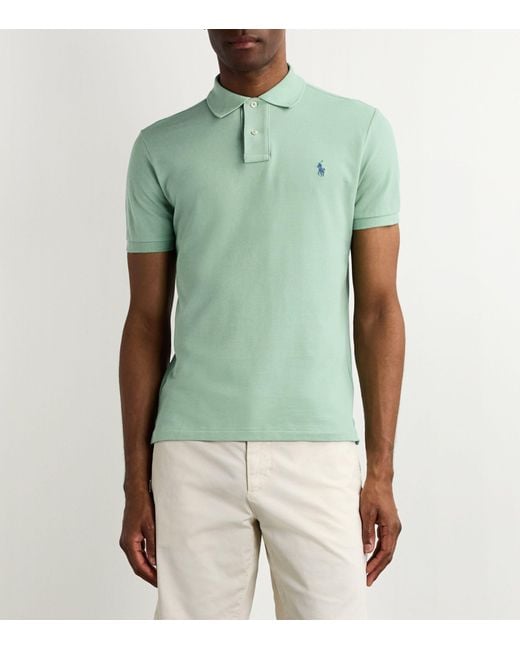 Polo Ralph Lauren Green Cotton Mesh Slim-fit Polo Shirt for men