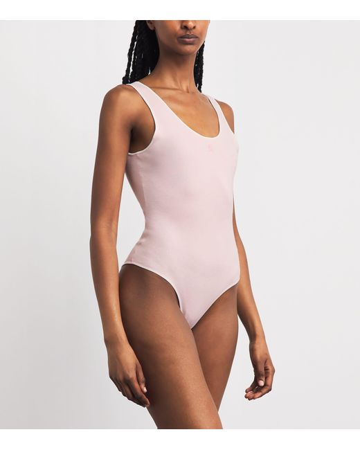 Sandro Pink Knit Scoop-Neck Bodysuit