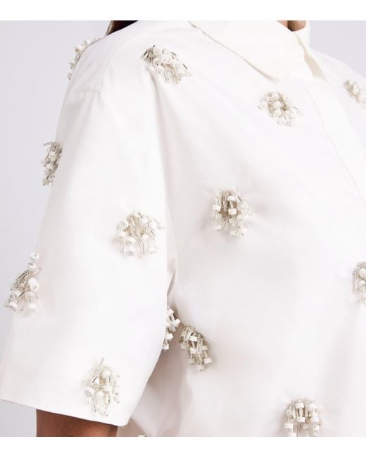 Jonathan Simkhai White Cotton Embellished Cosmo Shirt