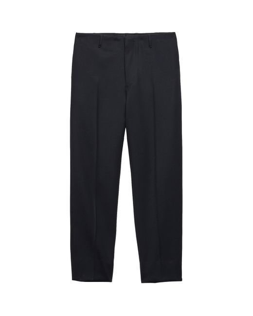 Prada Blue Wool Slim Tailored Trousers for men