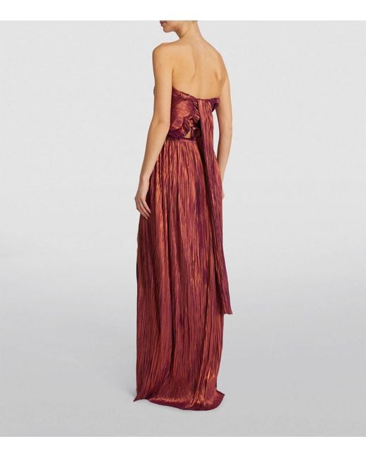 Maria Lucia Hohan Red Silk Karlie Bardot Gown