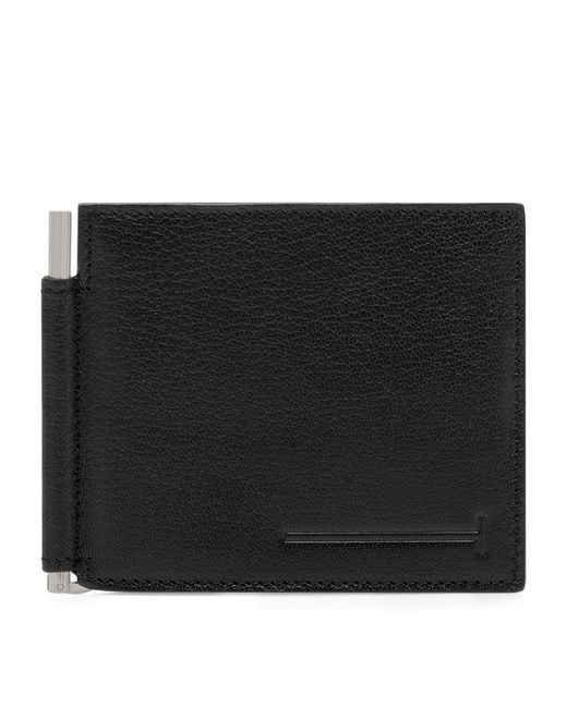 Tom Ford Black Leather Bifold Card Holder for men