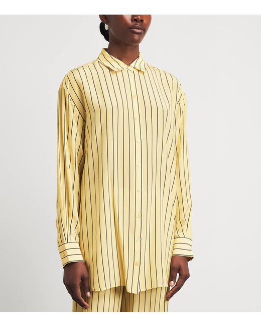 Staud Metallic Silk Stripe Nolan Shirt
