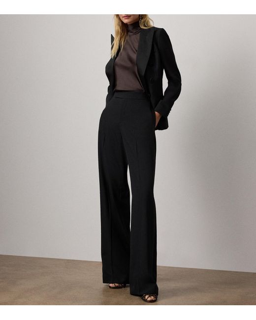 Ralph Lauren Brown Stretch-Silk Charmeuse Chilton Blouse