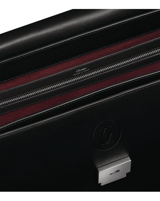 Cartier Black Leather Must De Briefcase for men