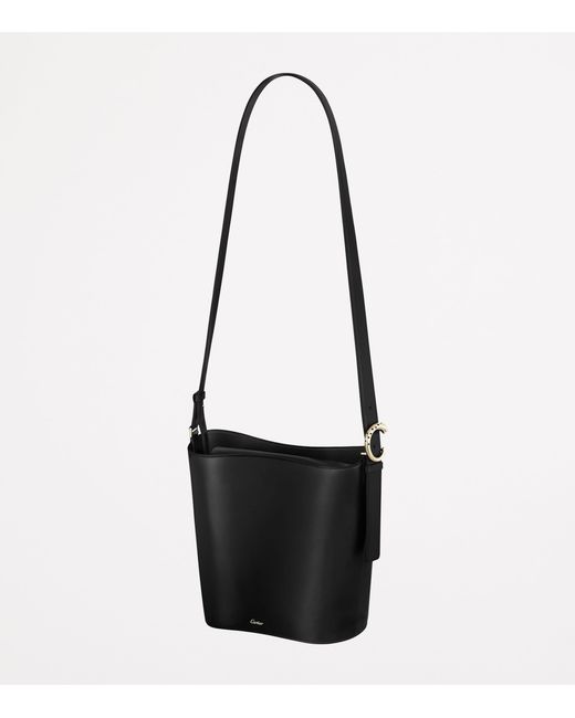 Cartier Black Small Leather Panthère C De Bucket Bag