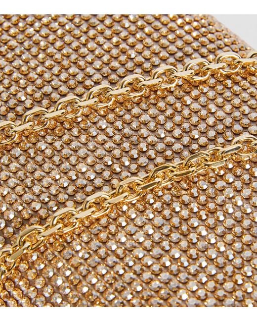 Judith Leiber Natural Satin Crystal-Embellished Perry Clutch Bag