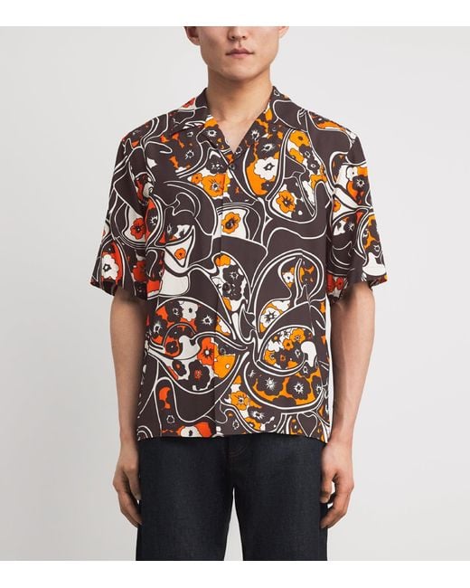 Sandro Black Short-Sleeve Floral Shirt for men