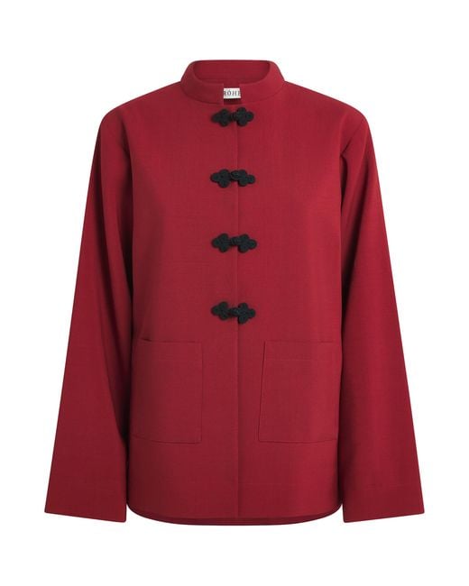 Rohe Red Wool Pankou-Closure Jacket