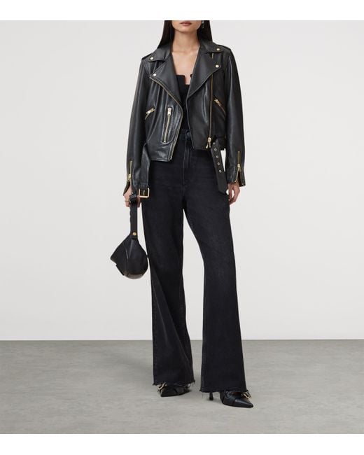 AllSaints Black Leather Balfern Jacket